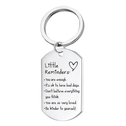 Inspirational Little Reminders Keychain Standard Inspirational Little Reminders Keychain Stainless Steel Dog Tag Gifts for Friends