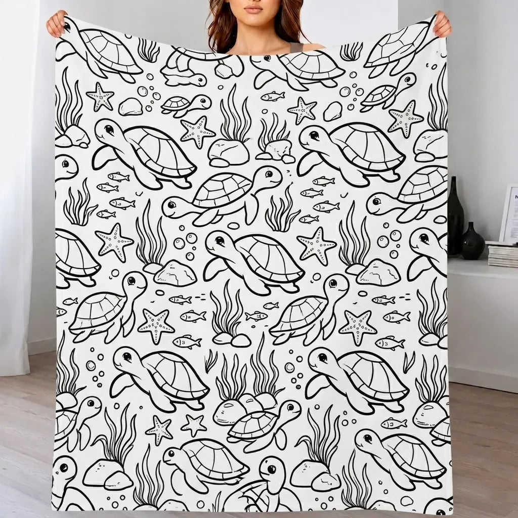 DIY Drawing Blanket with 24 Colors Markers, Doodle Your Own Blankets, Customizable Washable Paint & Play Blankets for Adults