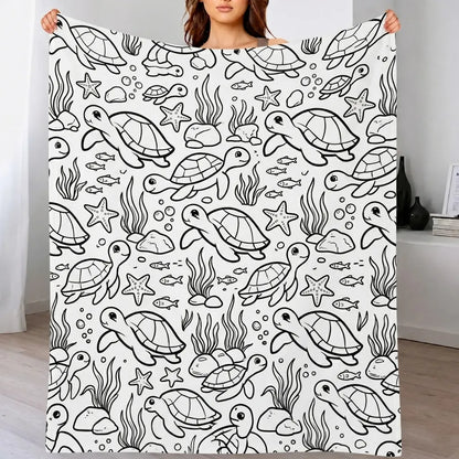 DIY Drawing Blanket with 24 Colors Markers, Doodle Your Own Blankets, Customizable Washable Paint & Play Blankets for Adults