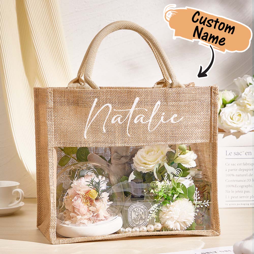 Personalized Bridesmaid Proposal Bags Monogram Tote Bag Wedding Gift for Her