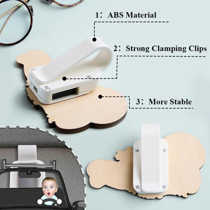 Personalized Photo Wooden Car Visor Clip Custom Babies Face Drive Safe Daddy