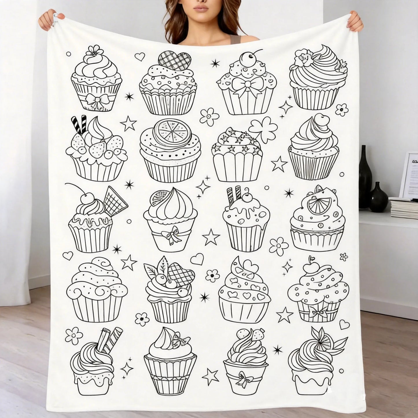 DIY Drawing Blanket with 24 Colors Markers, Doodle Your Own Blankets, Customizable Washable Paint & Play Blankets for Adults