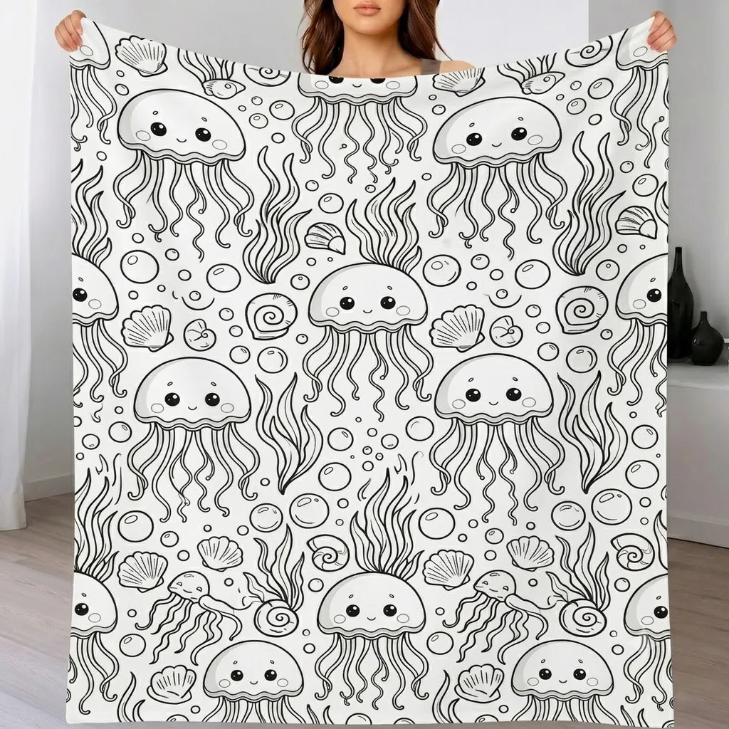 DIY Drawing Blanket with 24 Colors Markers, Doodle Your Own Blankets, Customizable Washable Paint & Play Blankets for Adults