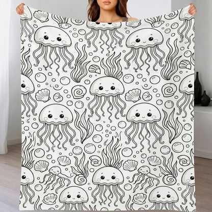 DIY Drawing Blanket with 24 Colors Markers, Doodle Your Own Blankets, Customizable Washable Paint & Play Blankets for Adults