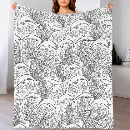 DIY Drawing Blanket with 24 Colors Markers, Doodle Your Own Blankets, Customizable Washable Paint & Play Blankets for Adults