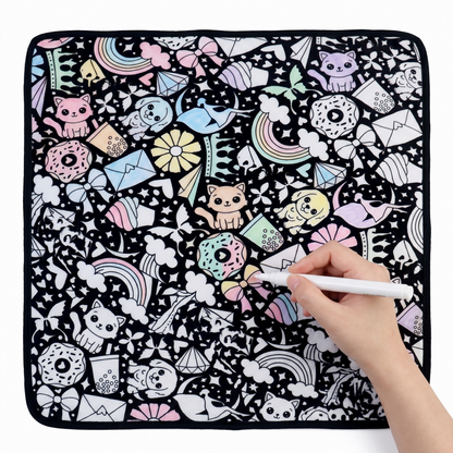 DIY coloring blanket style A — flat framed coloring