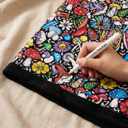 DIY coloring blanket style B — coloring in progress