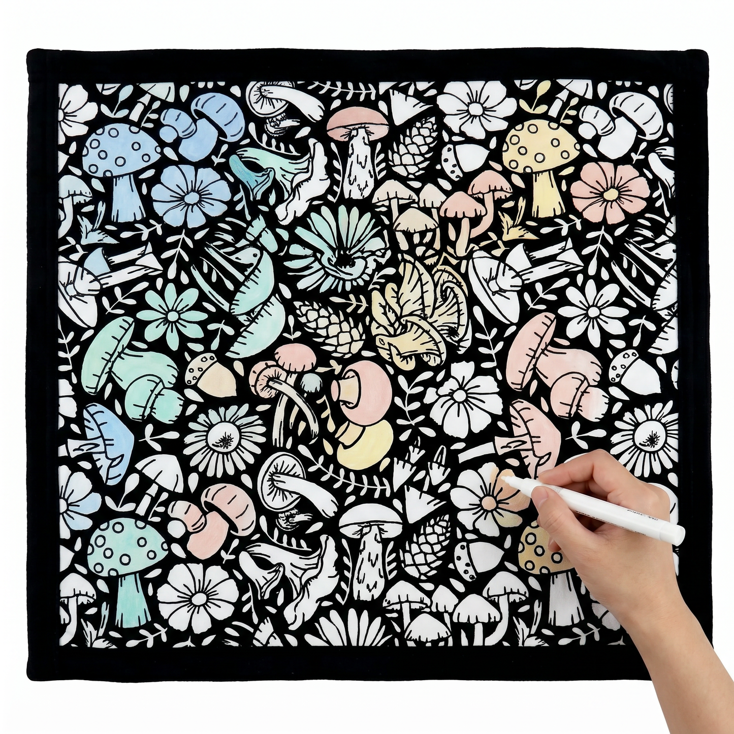 DIY coloring blanket style B — flat framed coloring