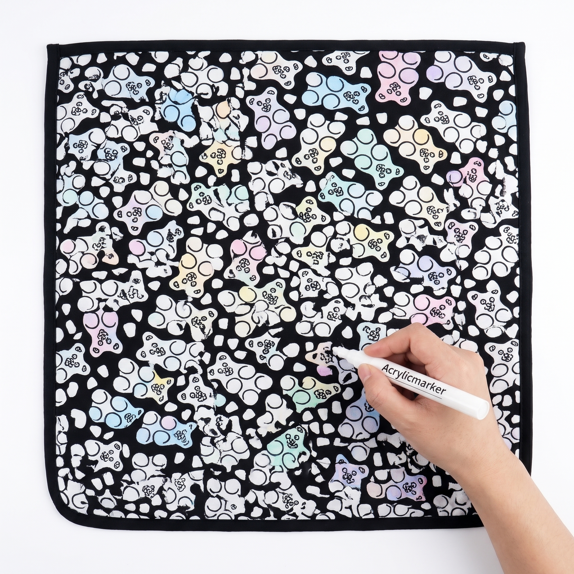 DIY coloring blanket style C — flat framed coloring