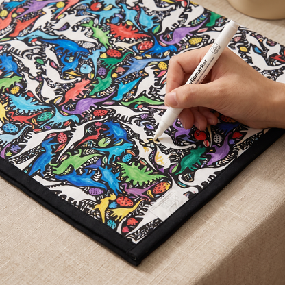 DIY coloring blanket style E — coloring in progress