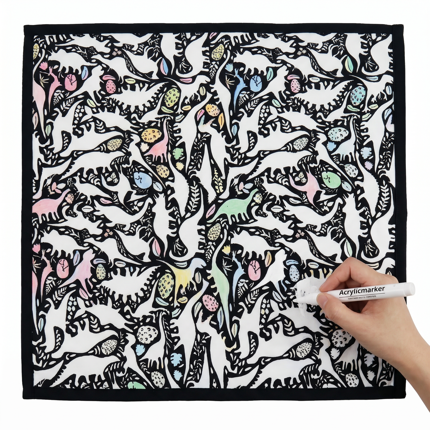 DIY coloring blanket style E — flat framed coloring