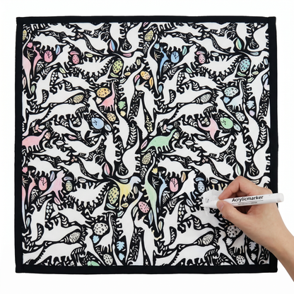 DIY coloring blanket style E — flat framed coloring