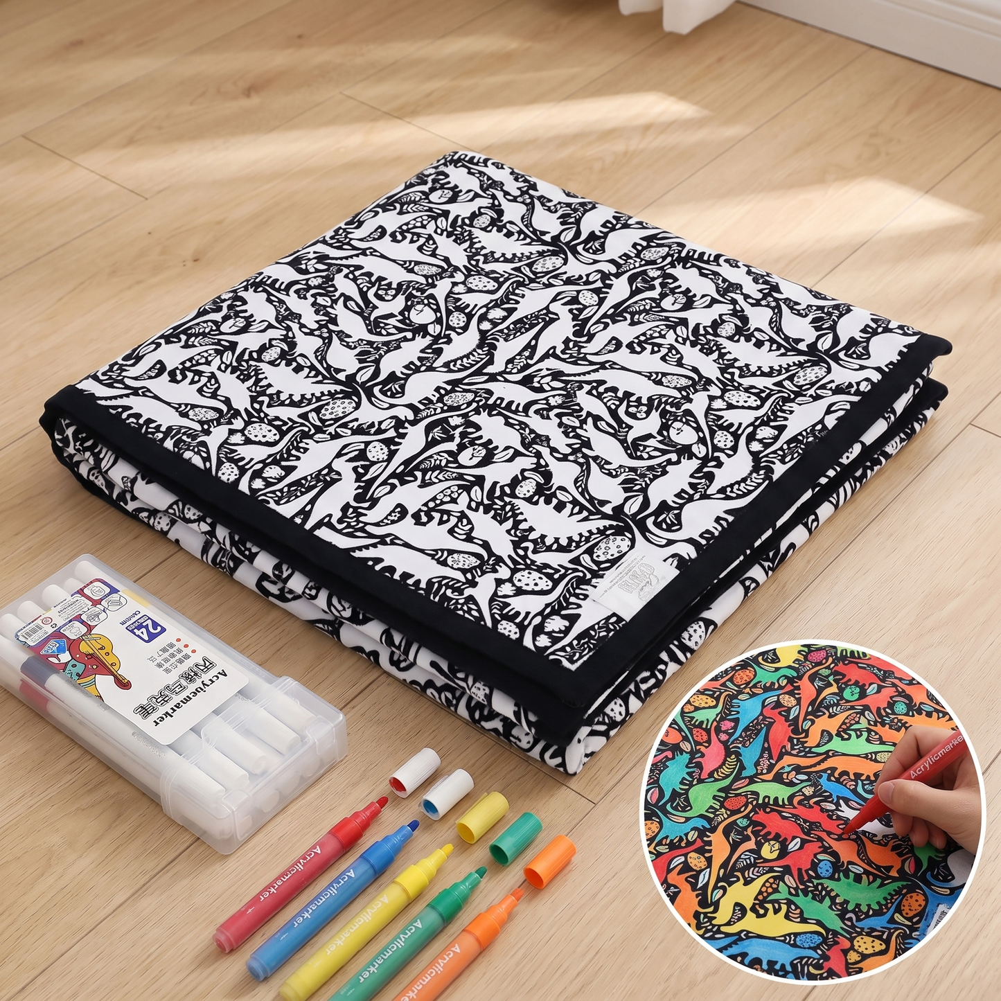 DIY coloring blanket style E — folded floor pack