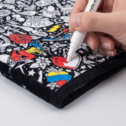 DIY coloring blanket style F — corner coloring closeup
