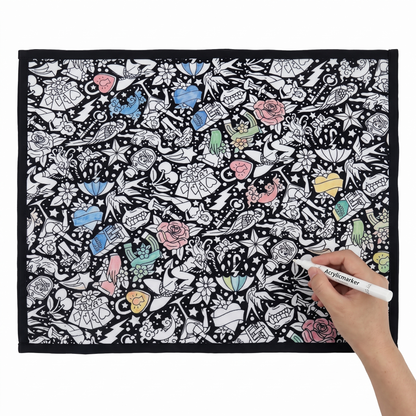 DIY coloring blanket style F — flat framed coloring