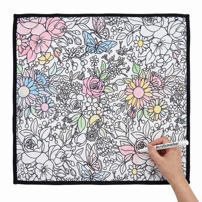 DIY coloring blanket style G — flat framed coloring