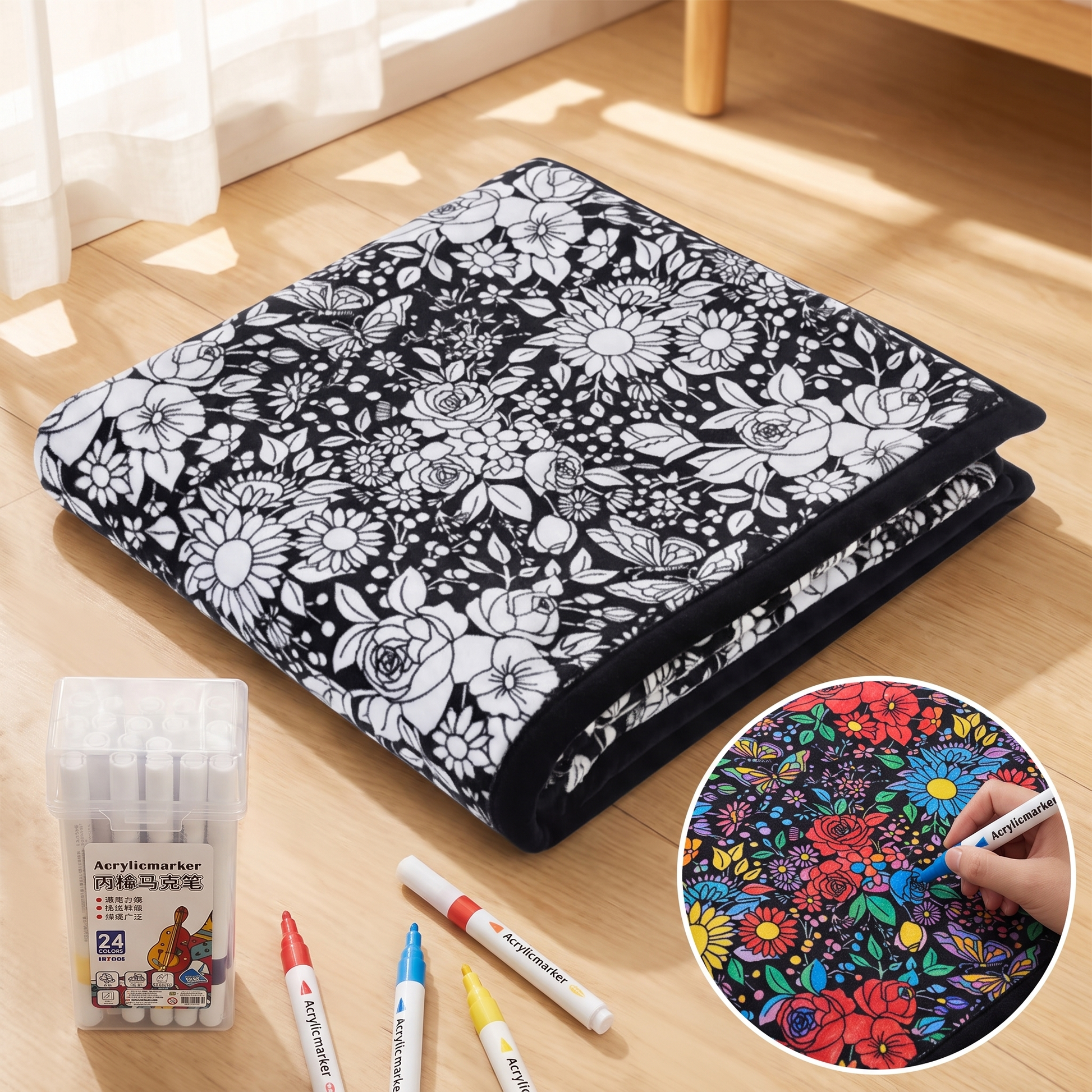 DIY coloring blanket style G — folded floor pack