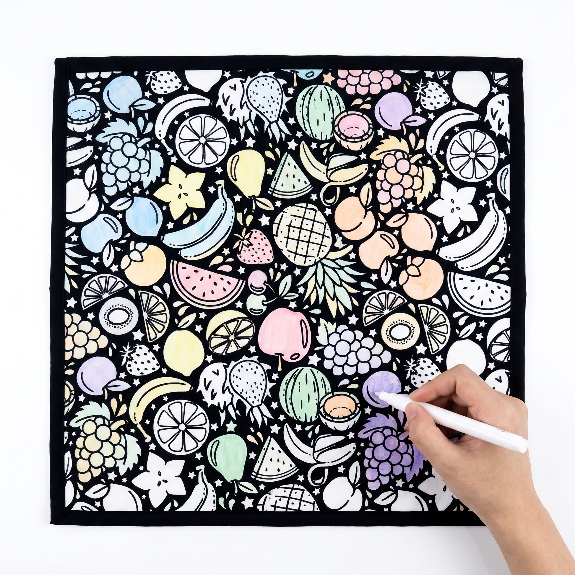 DIY coloring blanket style H — flat framed coloring