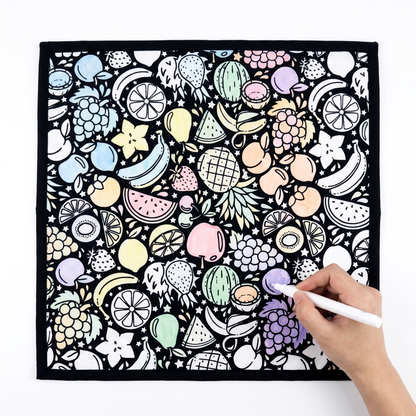DIY coloring blanket style H — flat framed coloring