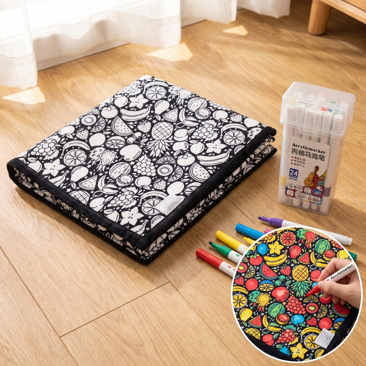 DIY coloring blanket style H — folded floor pack