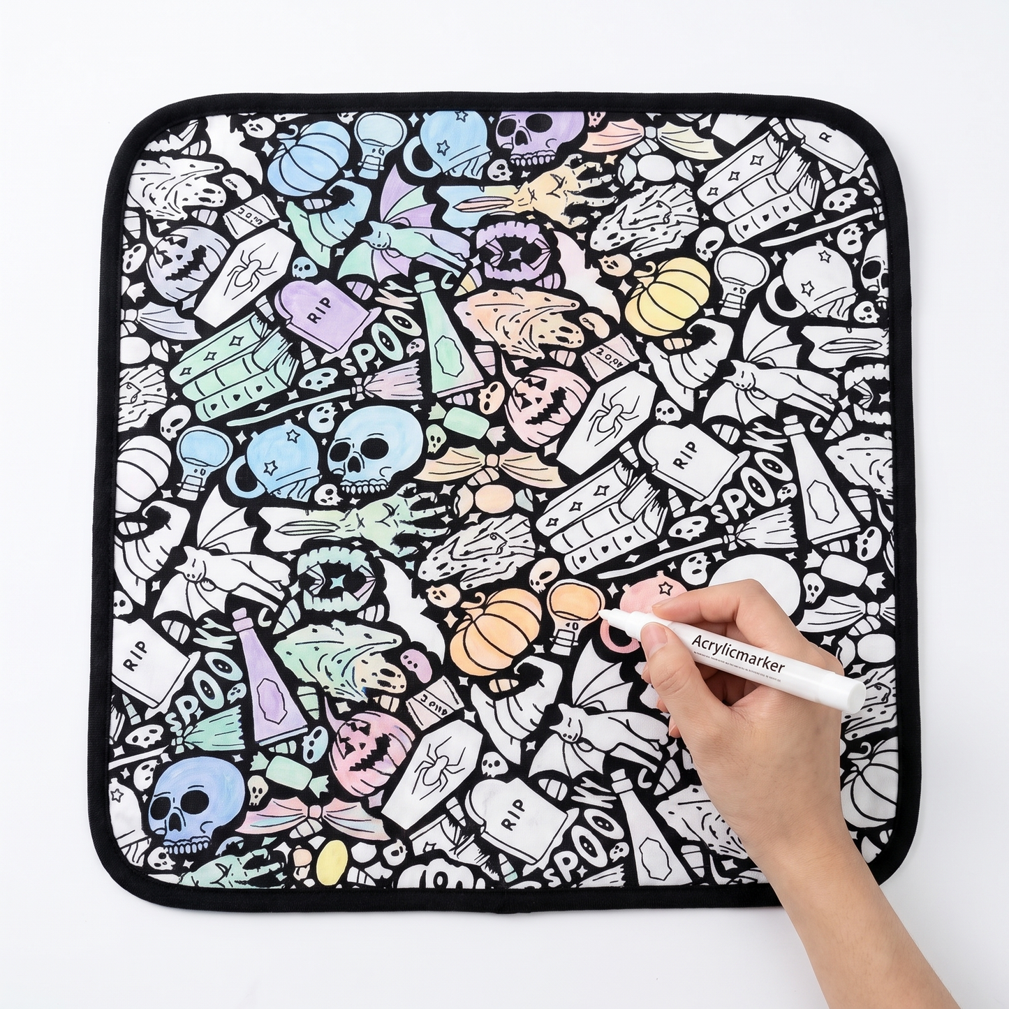 DIY coloring blanket style I — flat framed coloring