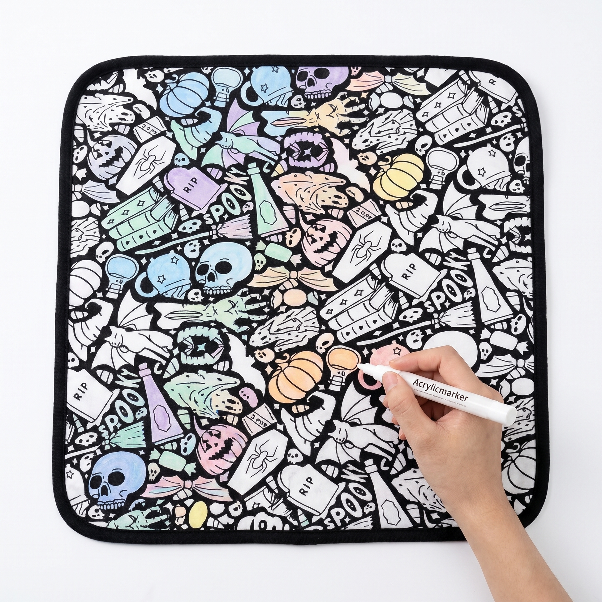 DIY coloring blanket style I — flat framed coloring