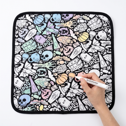 DIY coloring blanket style I — flat framed coloring