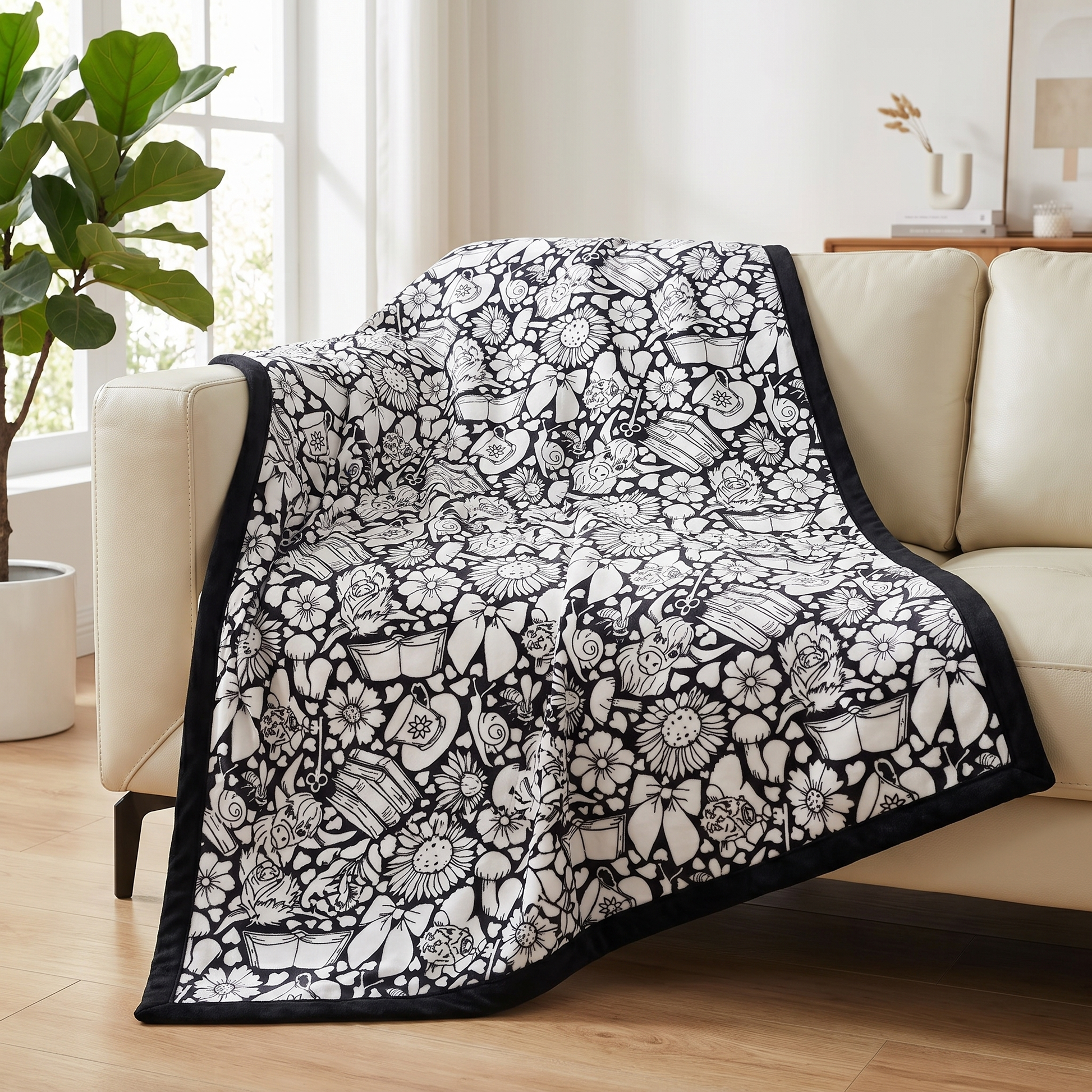DIY coloring blanket style J — sofa drape