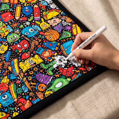 DIY coloring blanket style K — coloring in progress