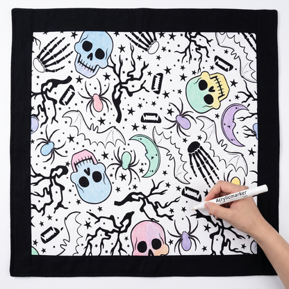 DIY coloring blanket style L — flat framed coloring